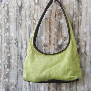 a heavy knit sack handbag